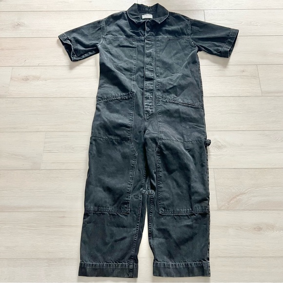 We the Free Cotton Denim Wide Leg Short Sleeve Coveralls / Jumpsuit Size Medium - Picture 1 of 3